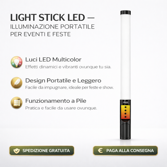 VELMORA LIGHT STICK LED – ILLUMINAZIONE PORTATILE PER EVENTI E FESTE 🔥