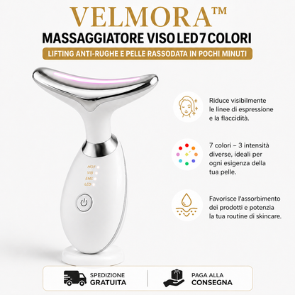 ✨ VELMORA™ MASSAGGIATORE VISO LED 7 COLORI – LIFTING ANTI-RUGHE E PELLE RASSODATA IN POCHI MINUTI 🔥